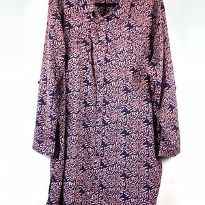 Coolibar Tunic Dress XXL UPF 50 Blue Pink Button Down Sun Cover Up